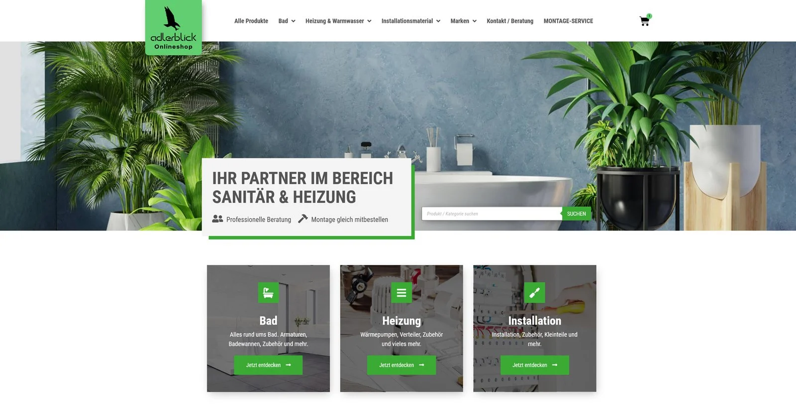 Website von Adlerblick Onlineshop