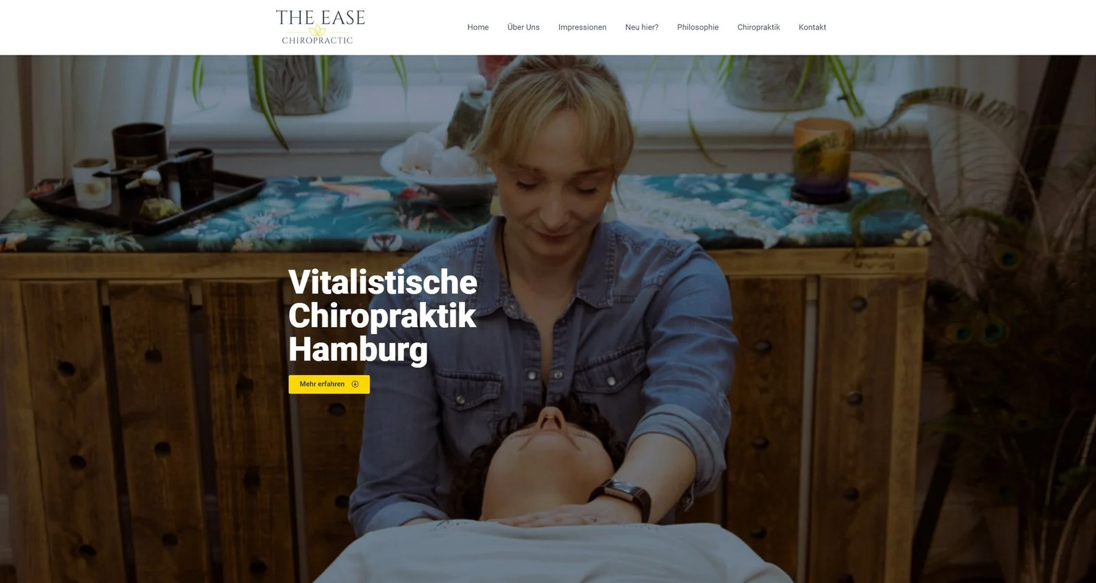 Website von THE EASE – Chiropraktik